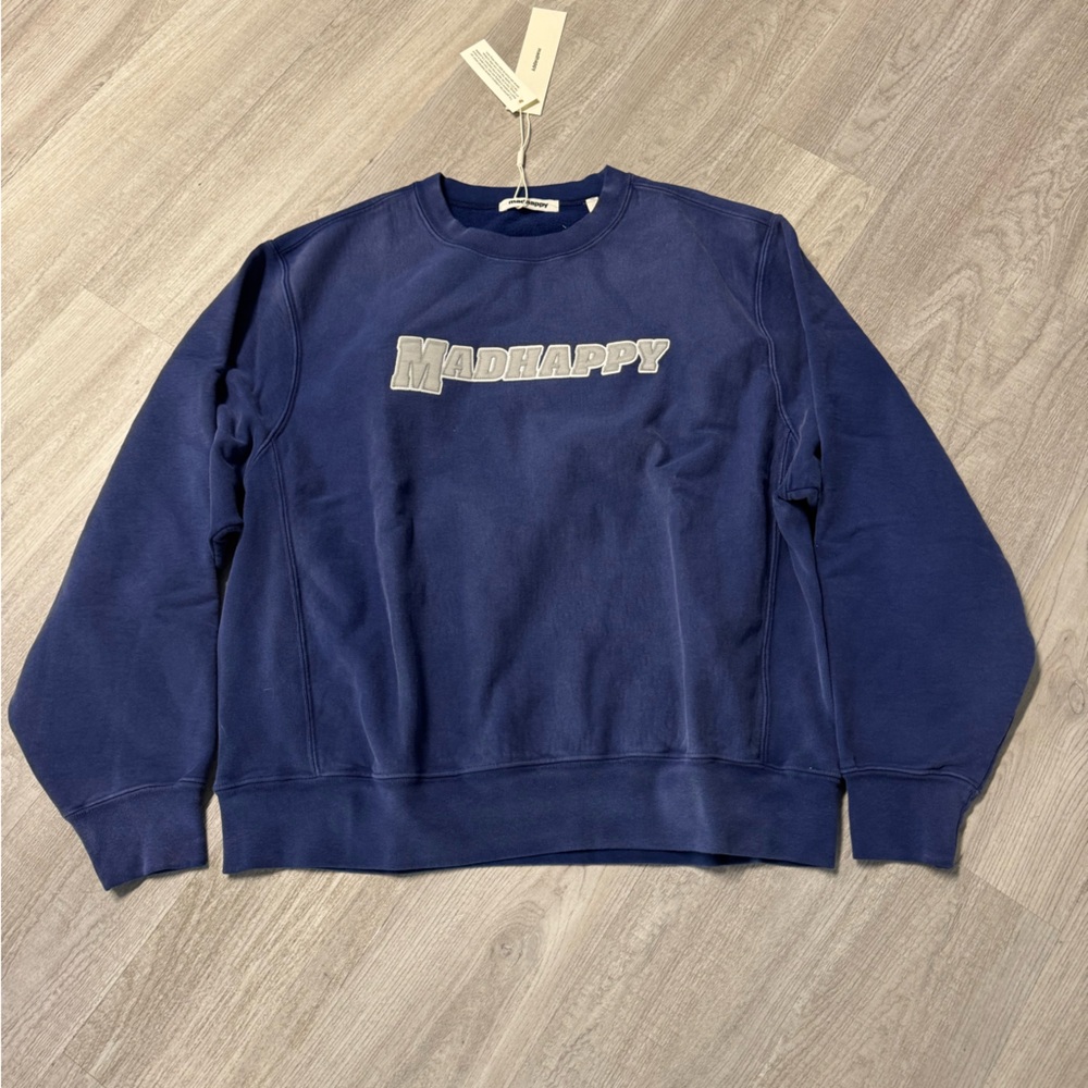 NWT Madhappy Homecoming Heavyweight Crewneck Galaxy Navy Blue